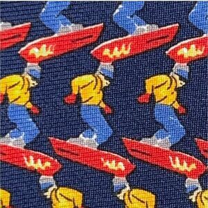 BANANA REPUBLIC Mens Necktie Snowboarder Skier MADE IN ITALY 100% Silk